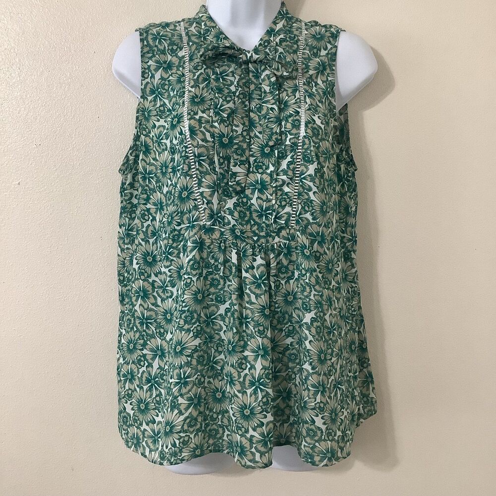 Banana Republic Floral Lightweight All Season Casual Collared Sleeveless Top M